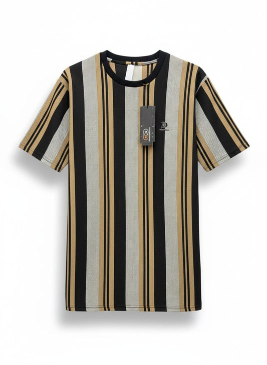Linear Drop-Shoulder Knit Tee