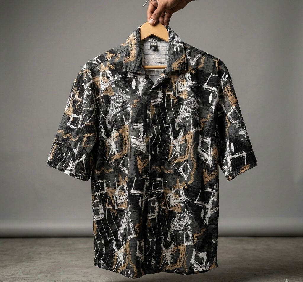 Abstract Drop-Shoulder Resort Shirts