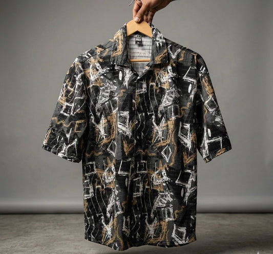 Abstract Drop-Shoulder Resort Shirts