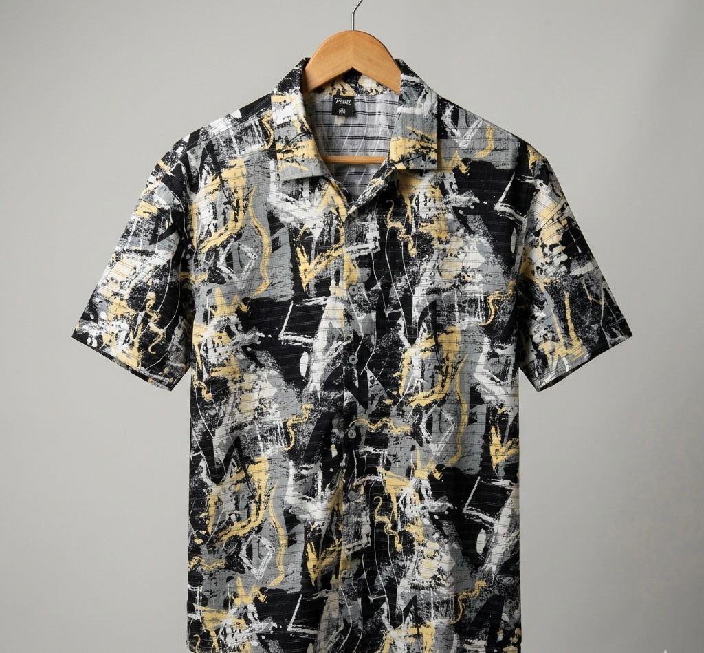 Abstract Drop-Shoulder Resort Shirts