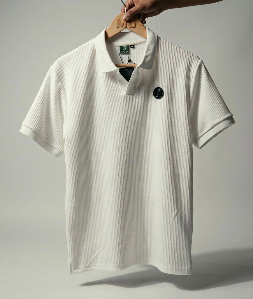Johnny Collar Ribbed Knitted Polos