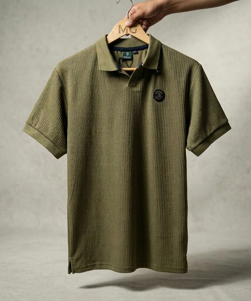 Johnny Collar Ribbed Knitted Polos